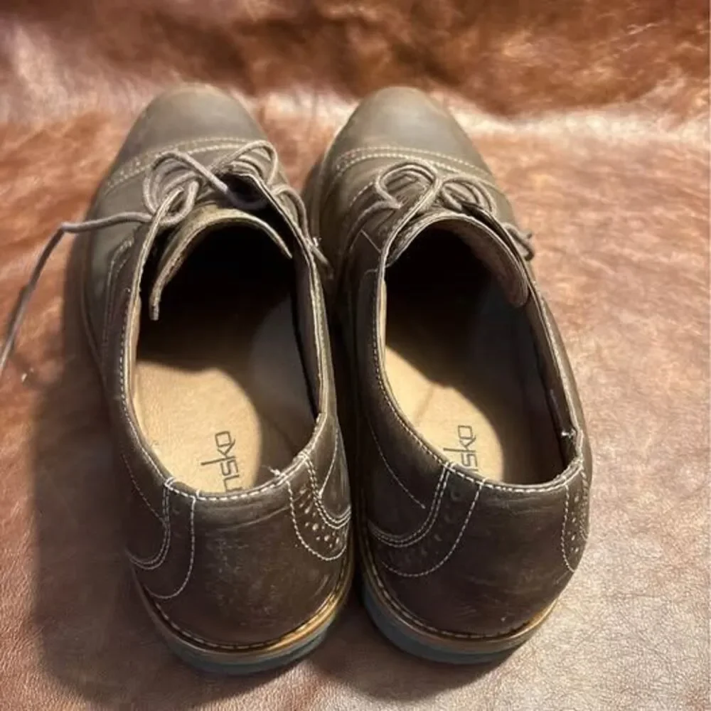 Dansko Justin Men's Brown Leather Cap Toe Oxfords Shoes Size 44 US 10.5